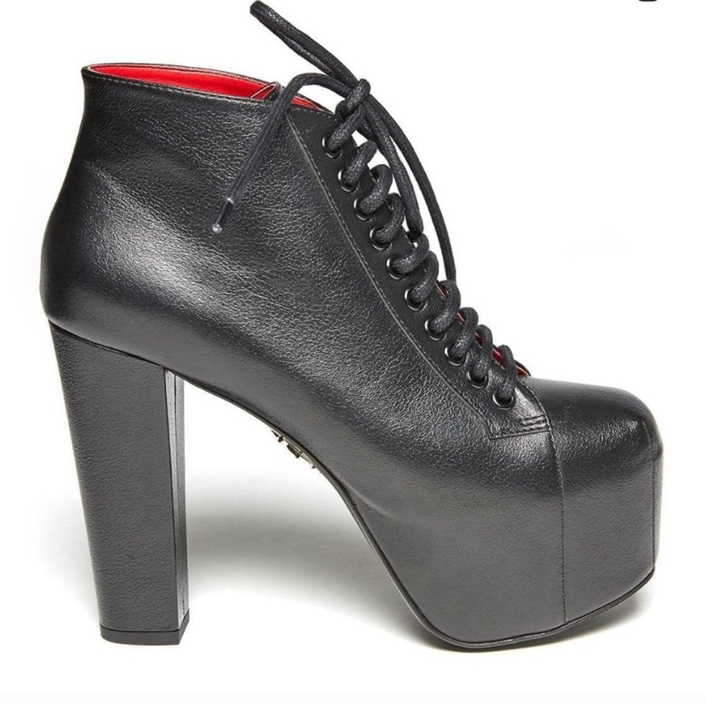 Kat Von D Black and Red Platform Boots